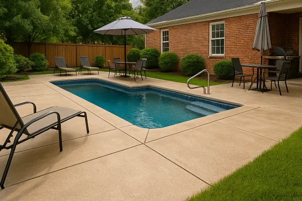 a swimming pool concrete deck from Concrete Contractor Kyle in Kyle, TX - Commercial Concrete Projects a swimming pool concrete deck from Concrete Contractor Kyle in Kyle, TX - Commercial Concrete Projects