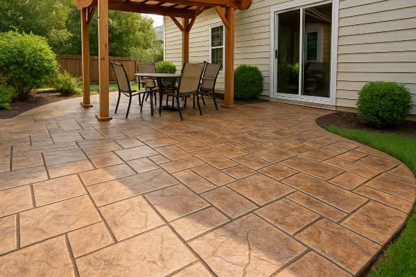 a stamped concrete patio from Concrete Contractor Kyle in Kyle, TX  Concrete Contractor near me