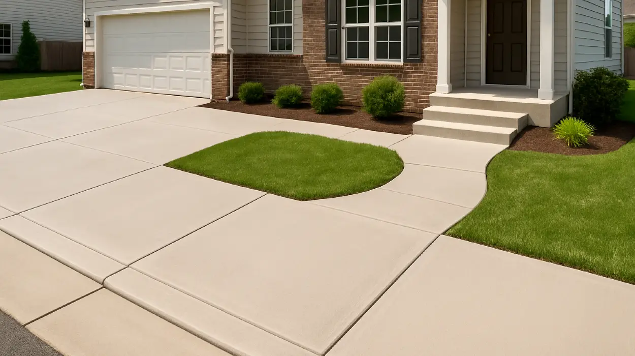 a concrete porch and sidewalk from Concrete Contractor Kyle in Kyle, TX - Concrete Floor