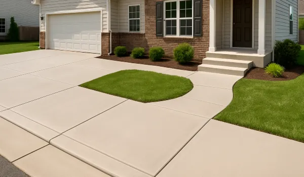 a concrete porch and sidewalk from Concrete Contractor Kyle in Kyle, TX - Concrete Floor