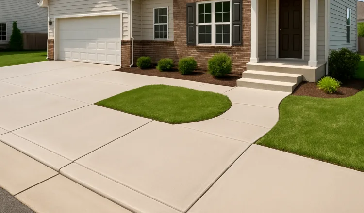 a concrete porch and sidewalk from Concrete Contractor Kyle in Kyle, TX - Concrete Floor