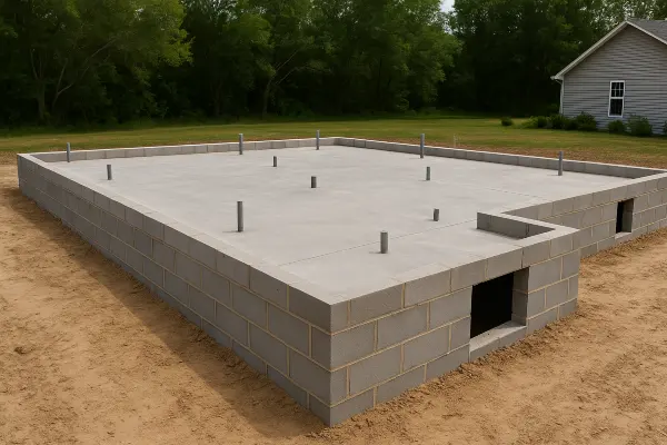 a finished concrete foundation for a new house from Concrete Contractor Kyle in Kyle, TX - Concrete resurfacing Services