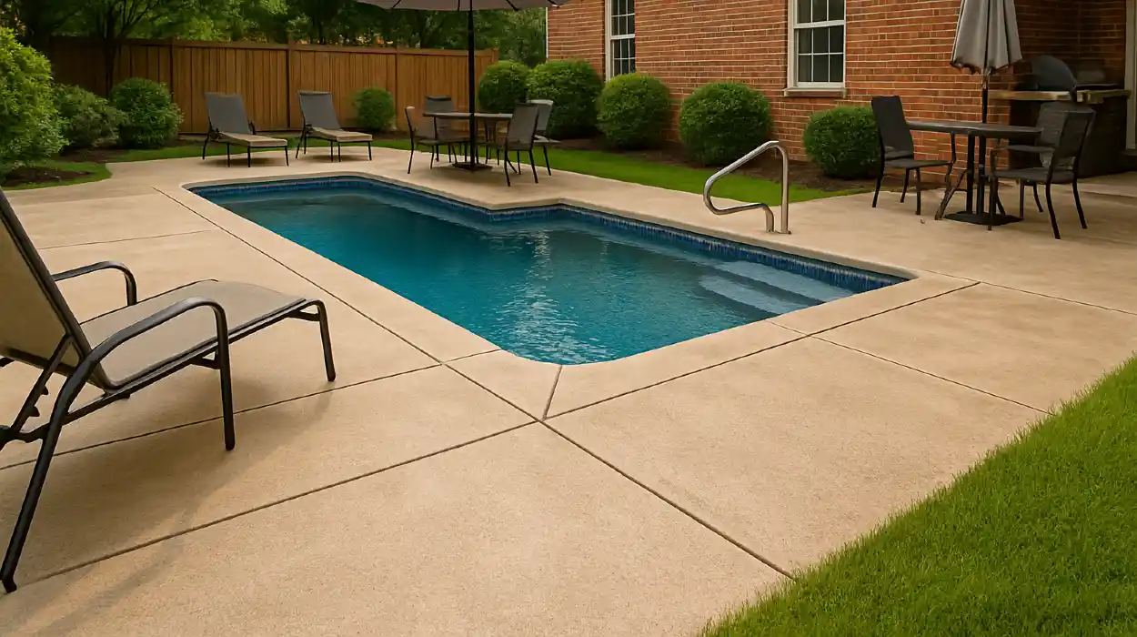 a swimming pool concrete deck from Concrete Contractor Kyle in Driftwood, TX - Driftwood TX