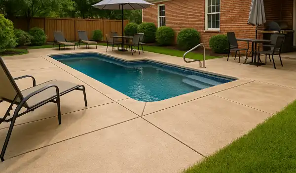 a swimming pool concrete deck from Concrete Contractor Kyle in Driftwood, TX - Driftwood TX