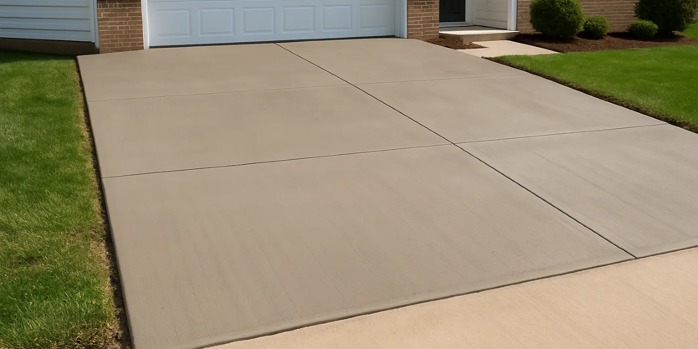 a brand new concrete driveway from Concrete Contractor Kyle in New Braunfels, TX - New Braunfels TX