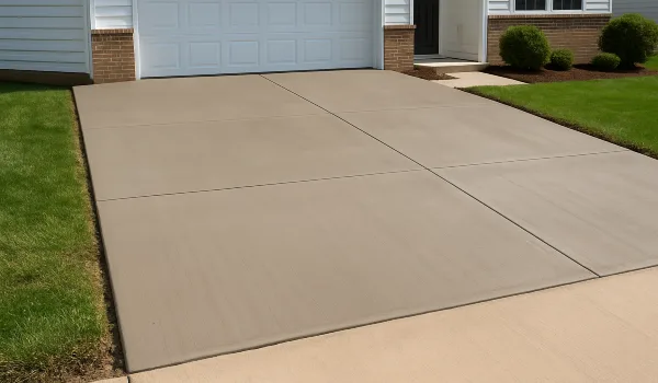 a brand new concrete driveway from Concrete Contractor Kyle in New Braunfels, TX - New Braunfels TX